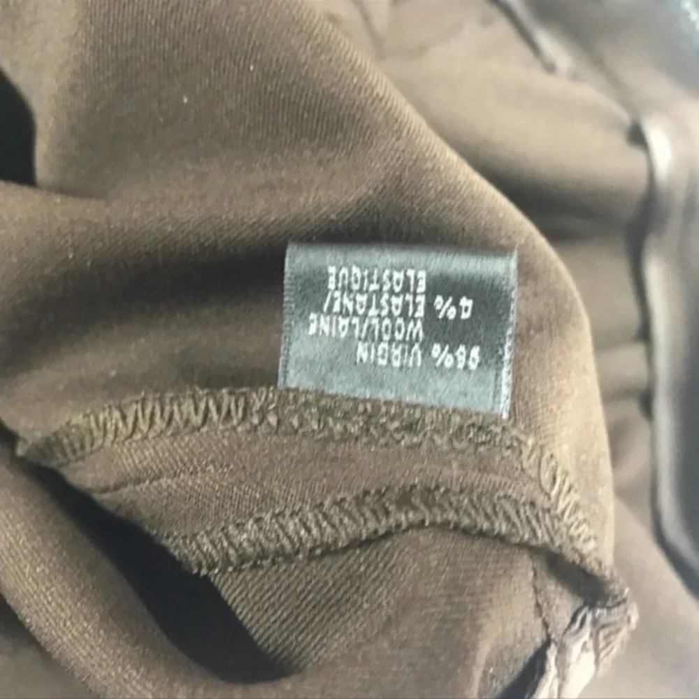 Lafayette 148 New York 10 brown virgin wool‎ blend high rise wide leg pants
